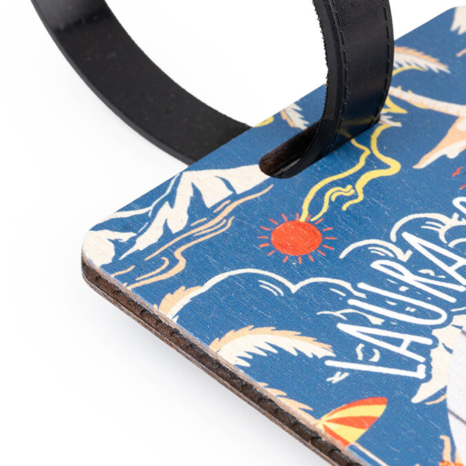 Personalised wooden luggage tags