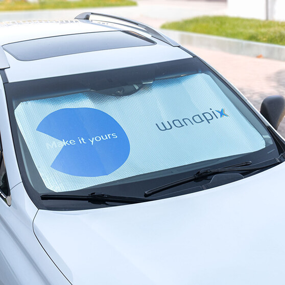 Personalisierte Sonnenblenden für die Frontscheibe