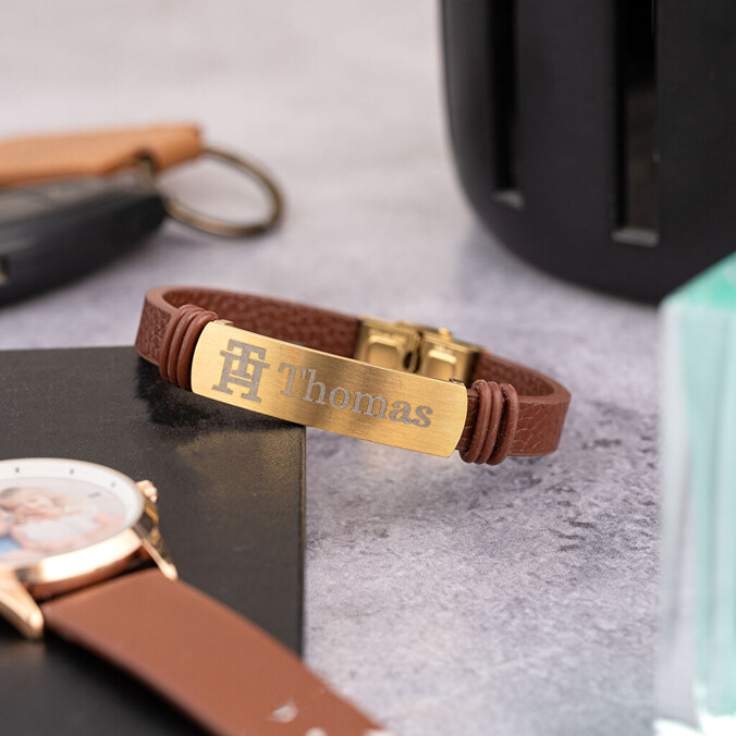 Personlige læderarmbånd til mænd