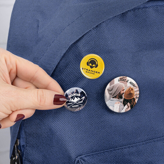 Detail of a personalised badge