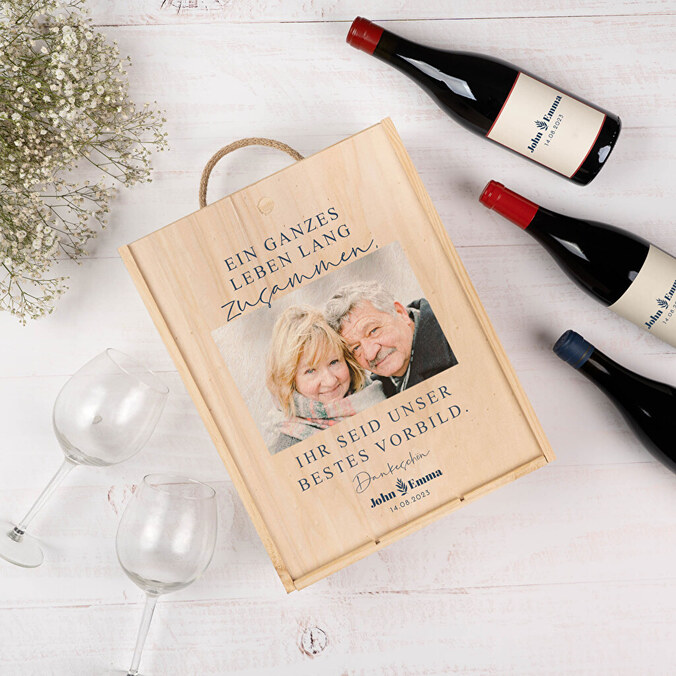 Personalisierte dreifache Weinkiste