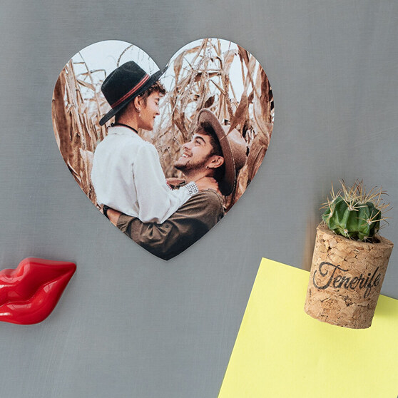 Románticos imanes flexibles personalizados con forma de corazón Románticos imanes flexibles personalizados con forma de corazón