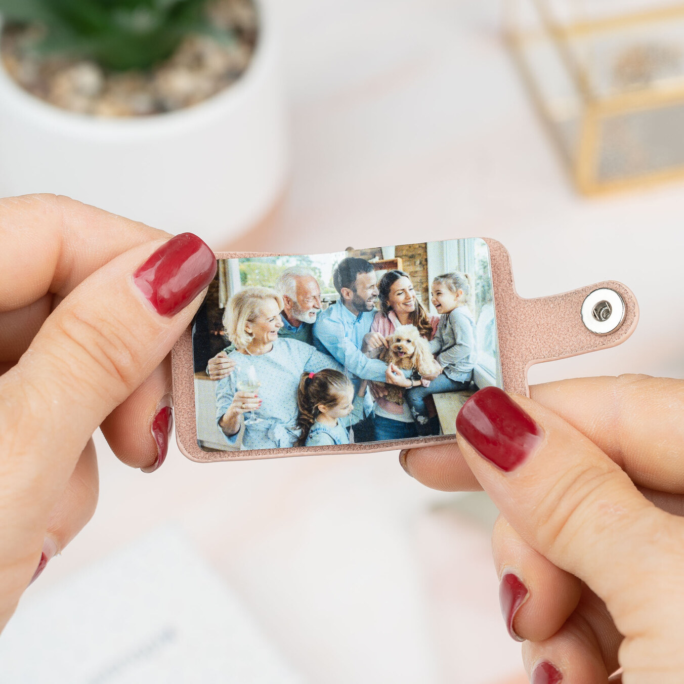 Personalised mini photo album keyring