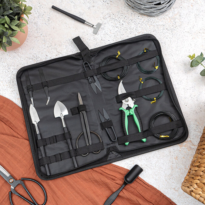 Kit di attrezzi da giardinaggio con astuccio personalizzato
