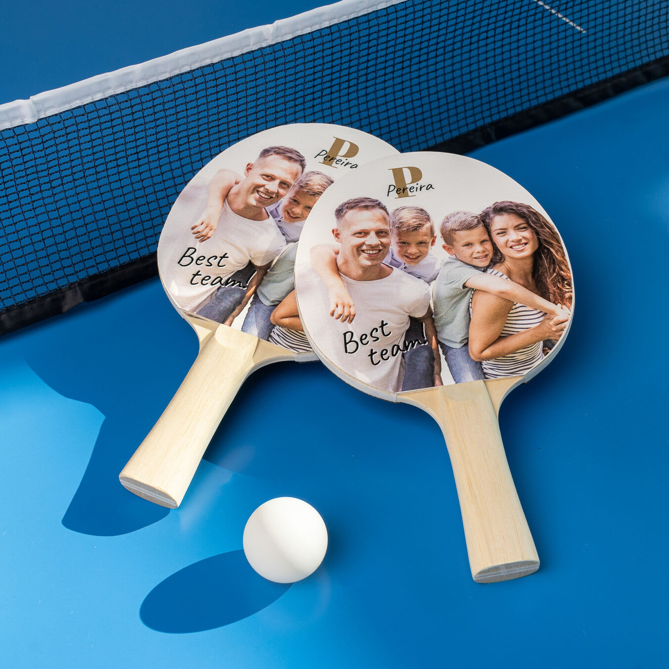 Sæt med 2 personlige bordtennisbatte + 3 bolde + etui