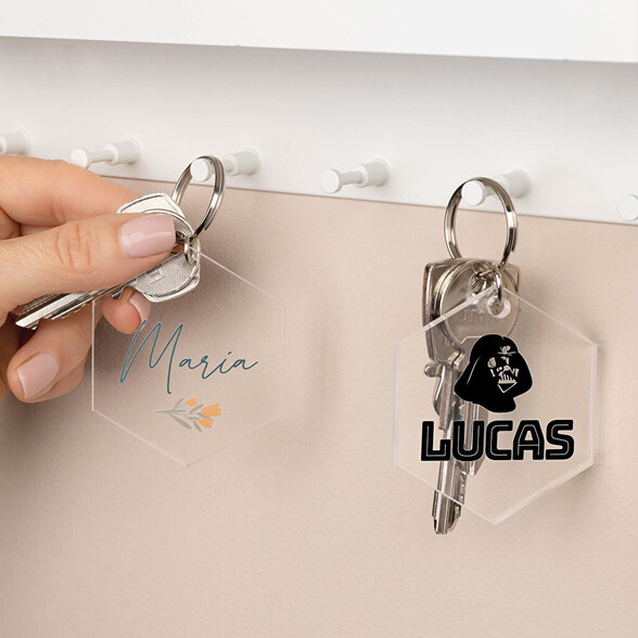 Porte-clés personnalisés en acrylique transparent