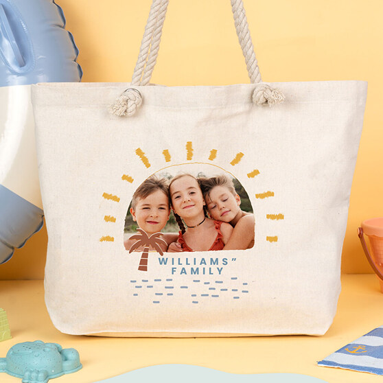 Beach bag with photo