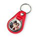 Personalised metal round keyring with leatherette