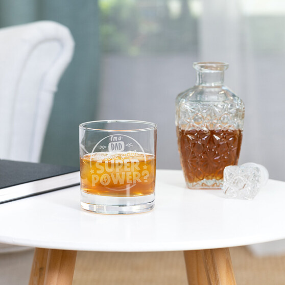Whisky glasses with personalised text or logo