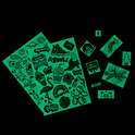 Fosforescerende vierkante nep tattoo 2,5x2,5 cm. maken