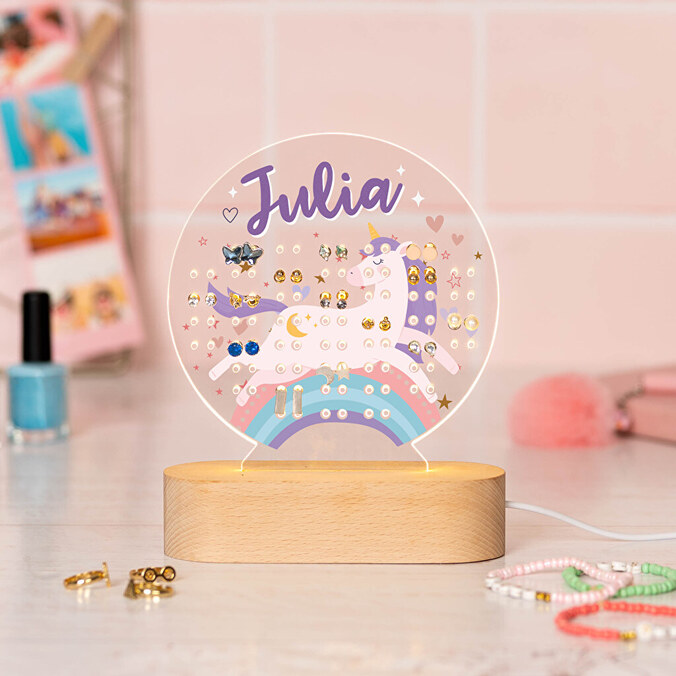 Organizador de joyas luminoso personalizado redondo