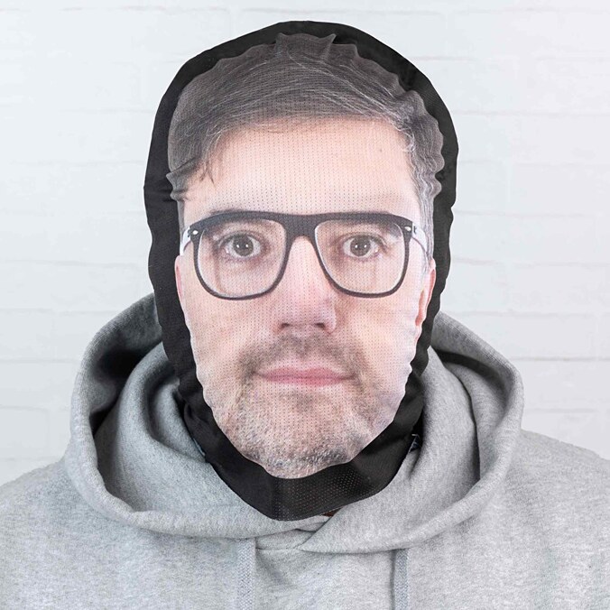 Vollkopf-Textilmaske 3D mit Gesichtsbildern bedruckt
