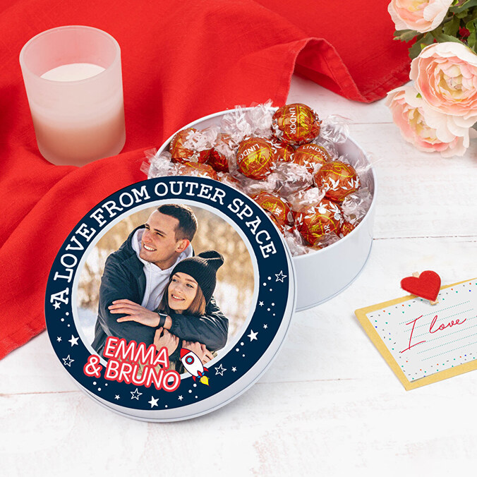 Personlig låda med godis och choklad