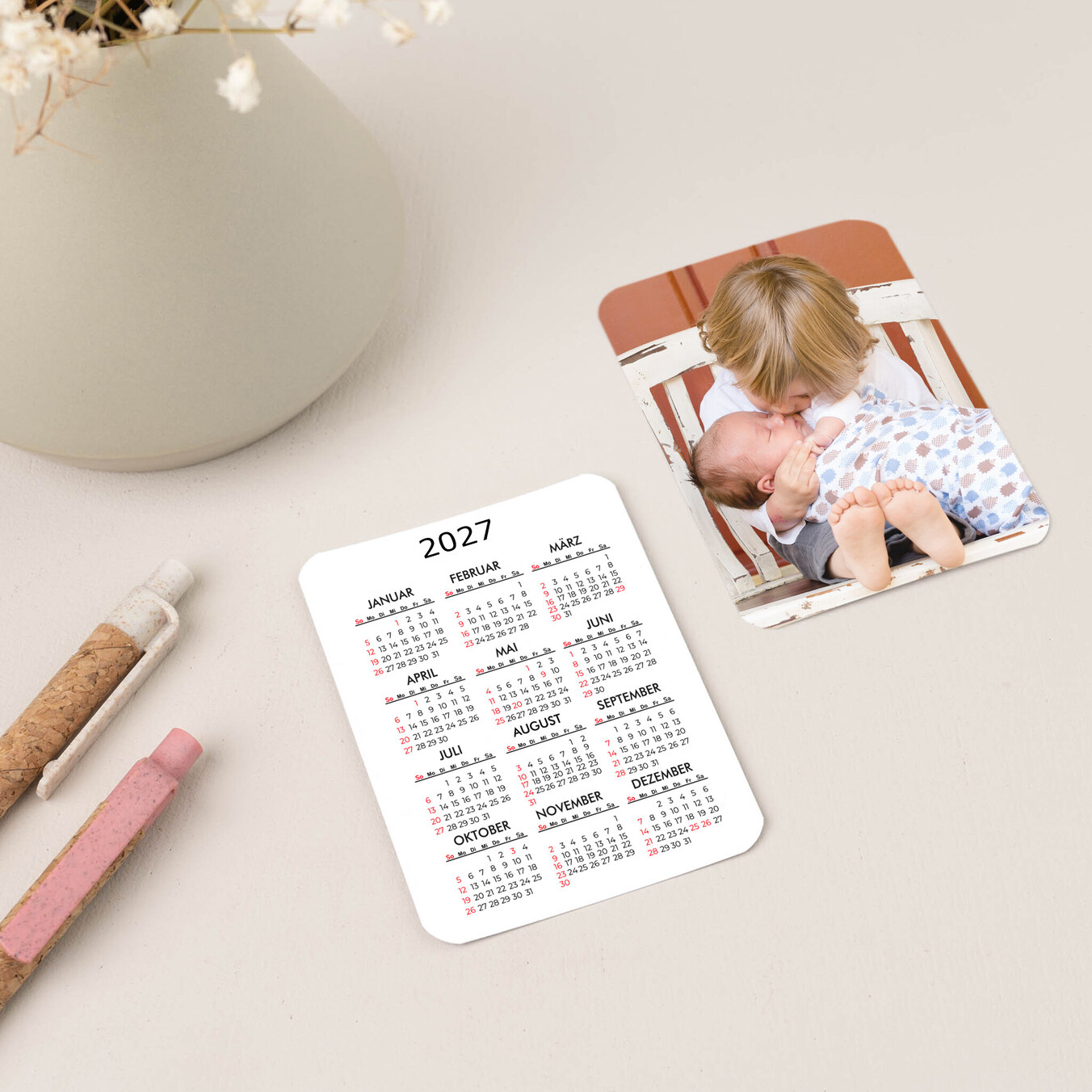 Scheckkartenkalender mit Foto