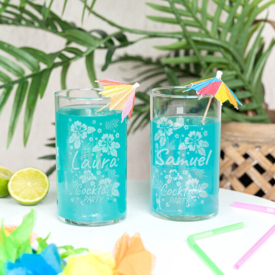 Personalised cocktail and soft drink glass