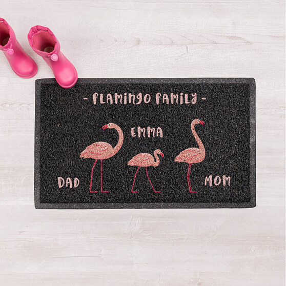 personalised doormat with flamingo personalised doormat with flamingo