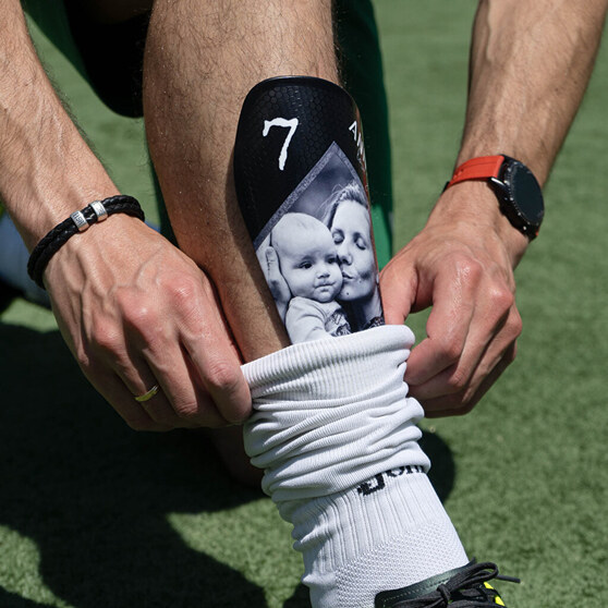 Personalised shin pads for footballers