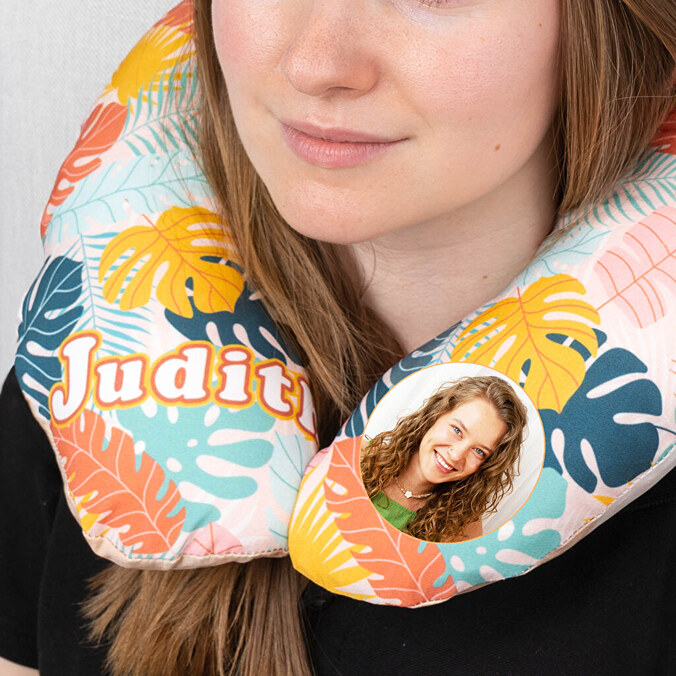 Personalised travel neck pillow