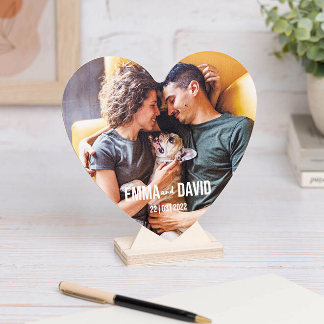 Bedrukte houten kaart hart Bedrukte houten kaart hart