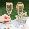 Gegraveerde plastic champagneglas