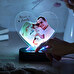 Personalised 3D lamp heart shaped with plastic base