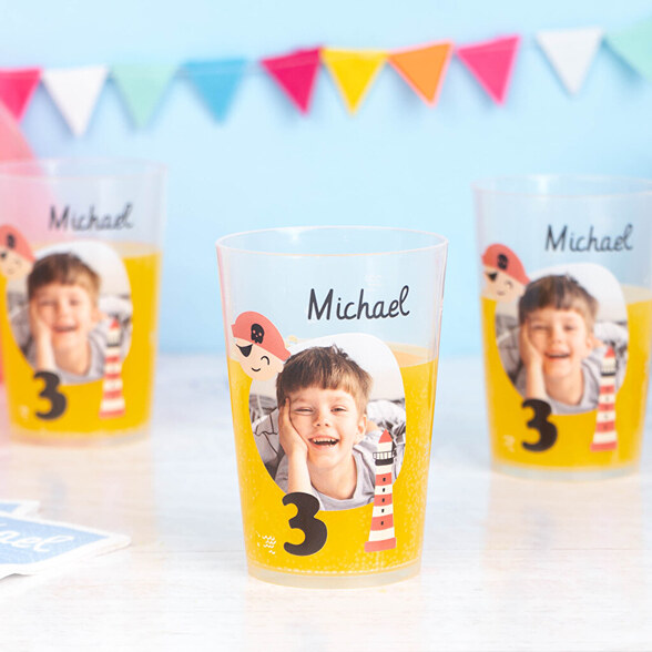 Vaso personalizado reutilizable de plástico