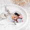 Personalised acrylic keyring with the shape of a heart