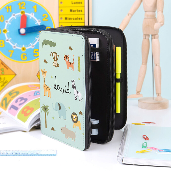 Školní penál dvoupatrový s vlastním potiskem