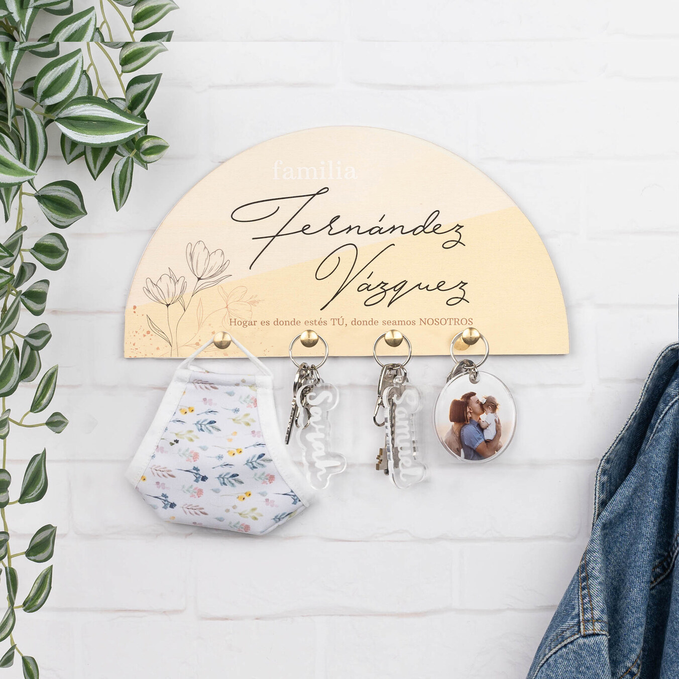 Cuelga llaves personalizado de madera para pared