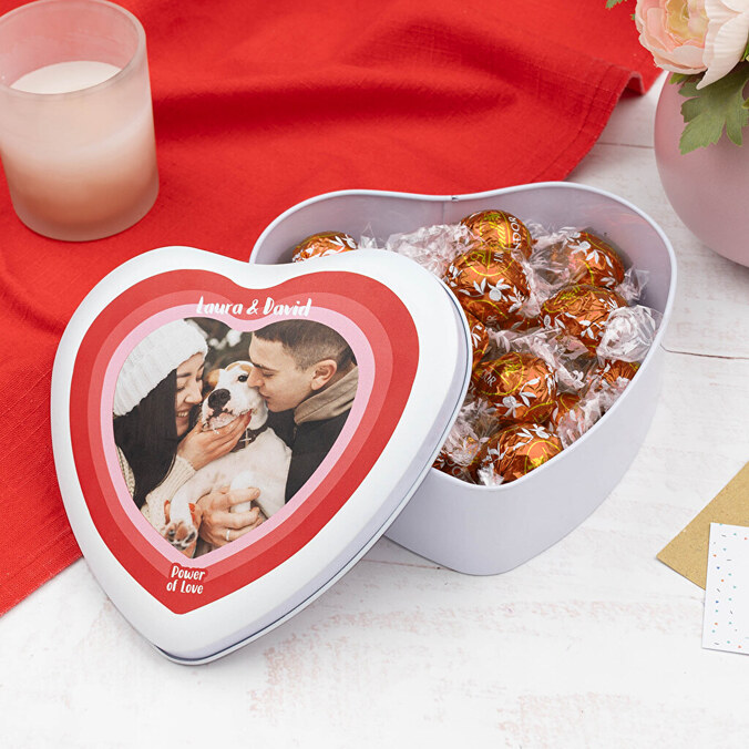 Personalised Tin Box with Sweets and Chocolates