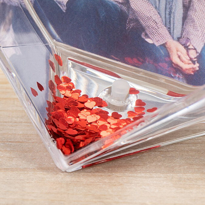 Personalised small heart snowglobe