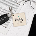 Personalizowany, drewniany brelok do kluczy kwadratowy