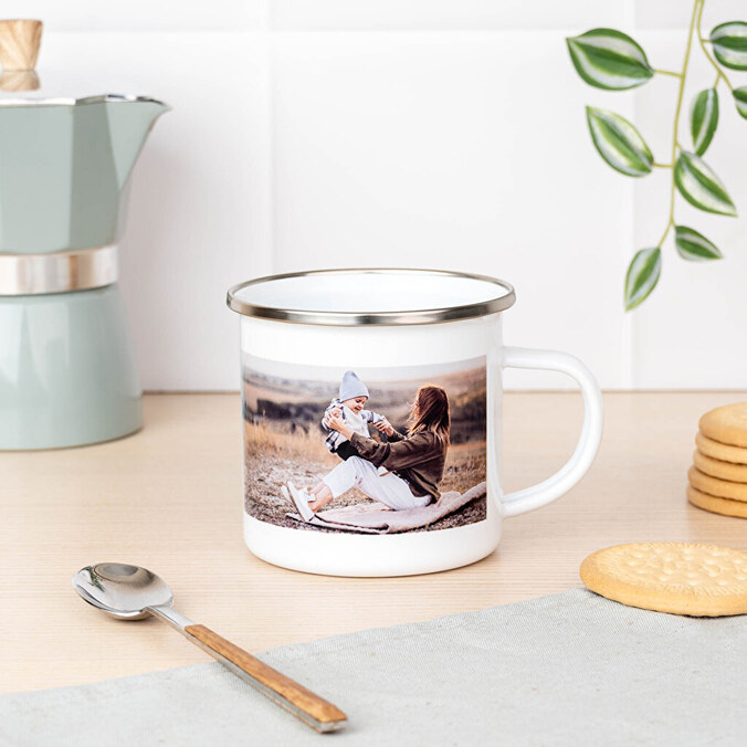 Taza esmaltada personalizada