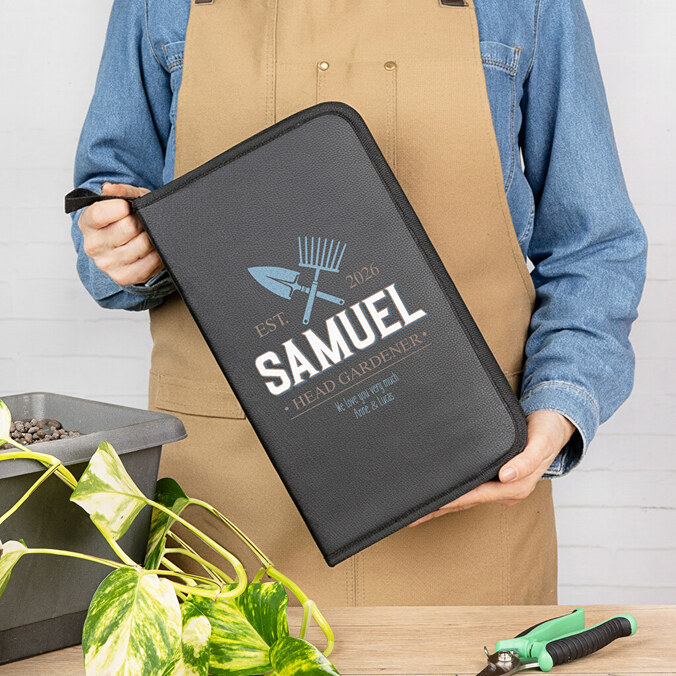 Kit di attrezzi da giardinaggio con astuccio personalizzato