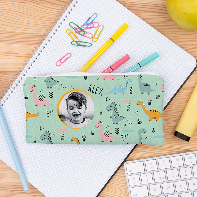 Personalizowany, materiałowy piórnik szkolny