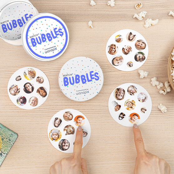 Match Bubbles game with personalised symbols