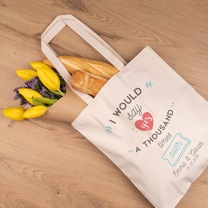 Personalised cotton tote bag (1 side)