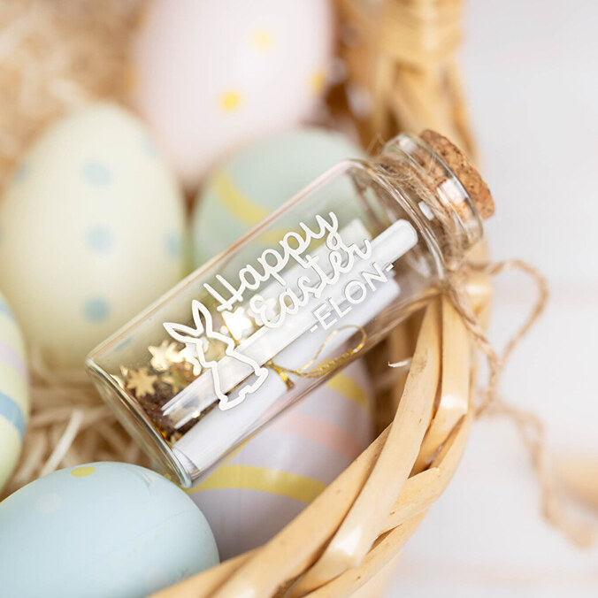 Engraved glass bottle