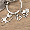 Engraved keyring with cat charms