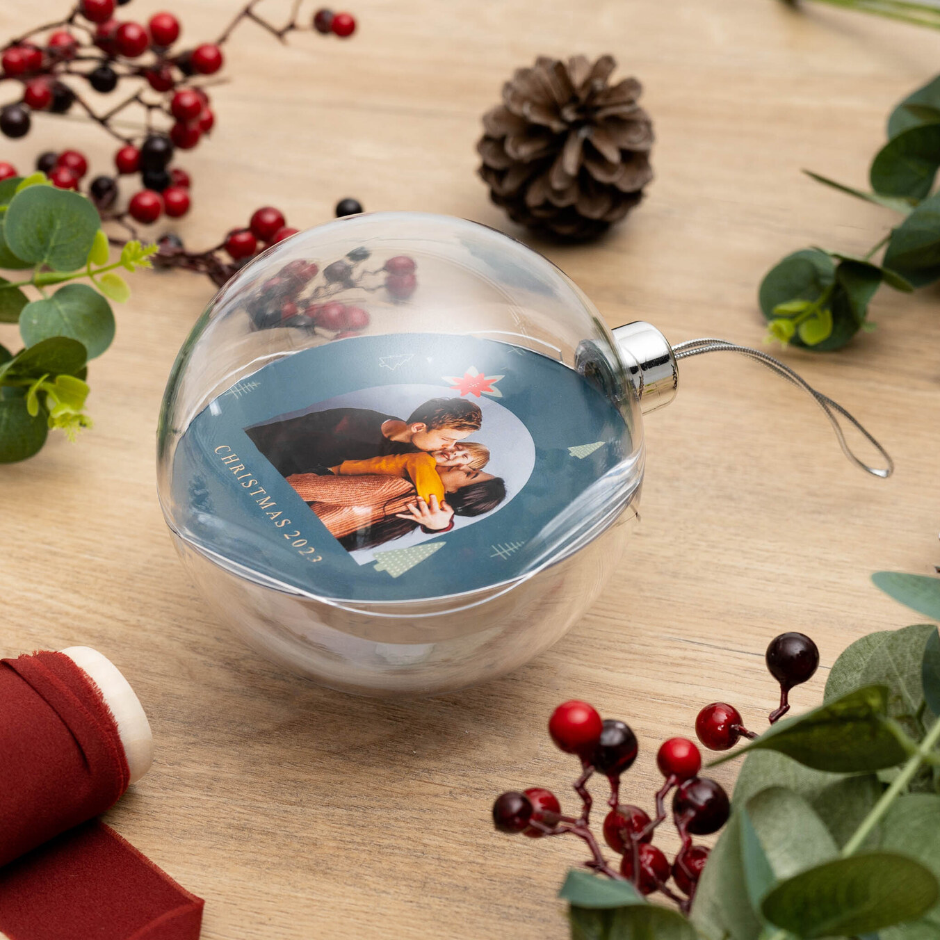 Personlige runde julekugler XL