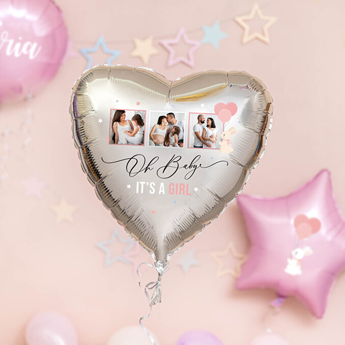 Hart ballon folie 45 cm. bedrukken