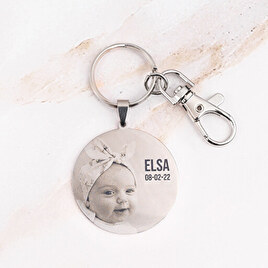 Engraved round keychain