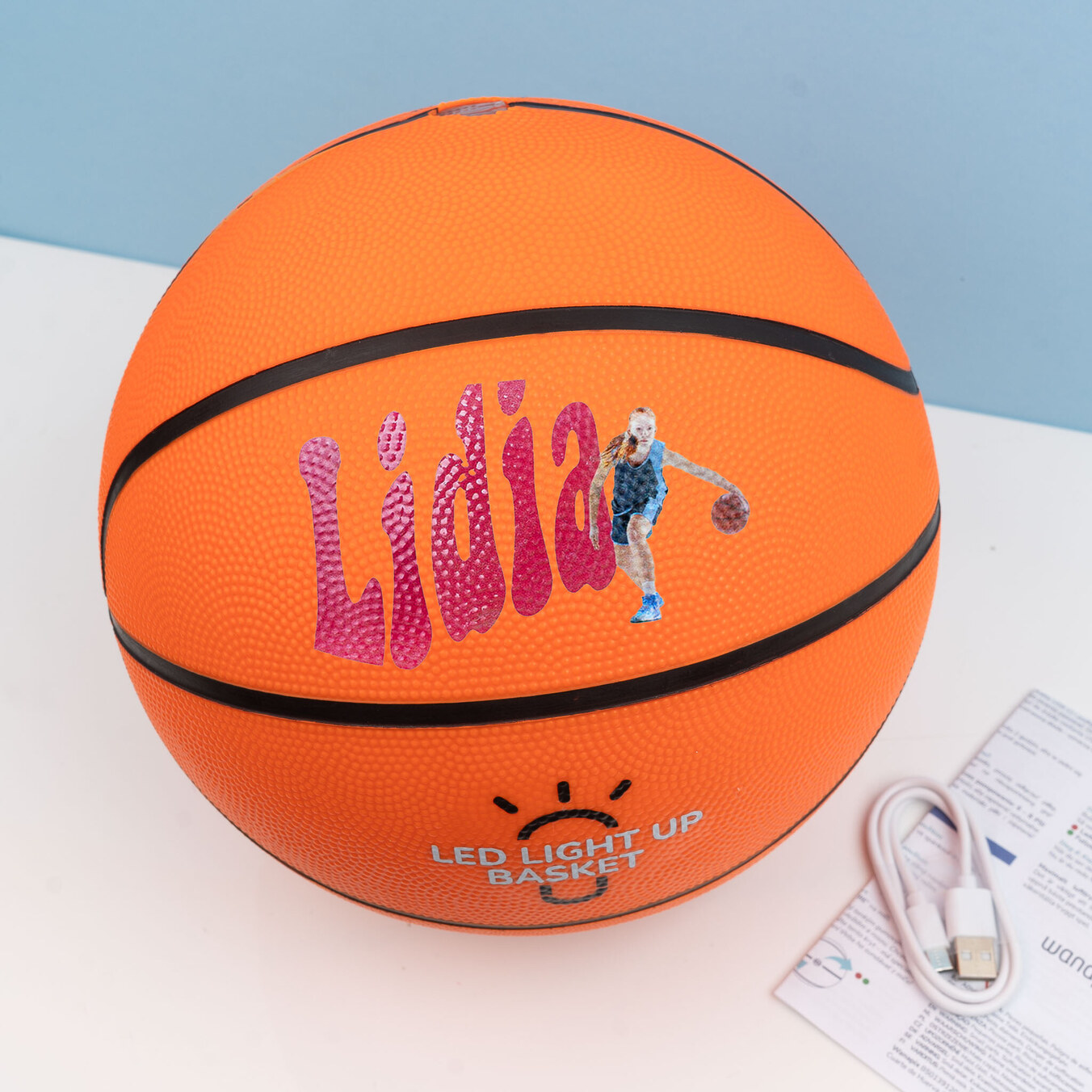 Bola de basquete luminosa personalizada