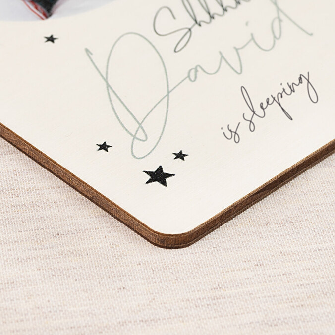 Gepersonaliseerde houten deurhanger