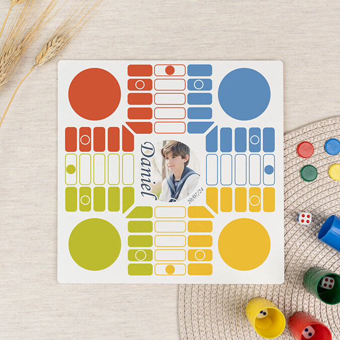 Personligt ludo og gåsespil med billede