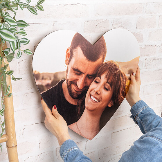 Cuore grande personalizzato in legno