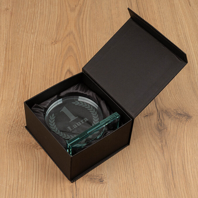 Gepersonaliseerde trofee Glas Rond
