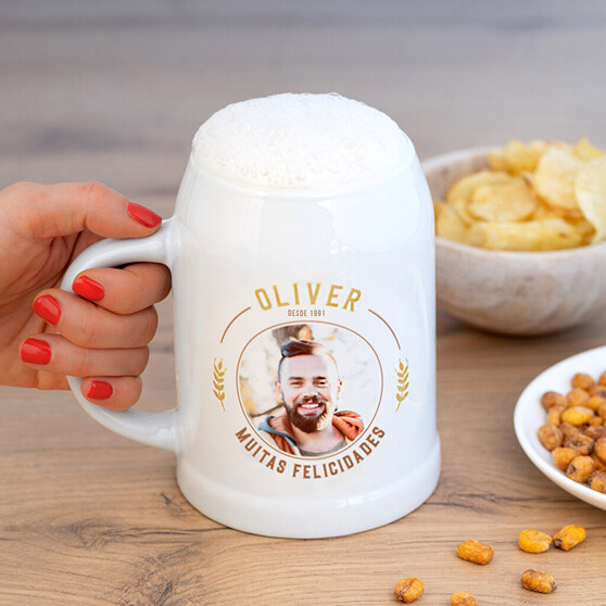 Caneca de cerveja personalizada como presente de aniversário Caneca de cerveja personalizada como presente de aniversário