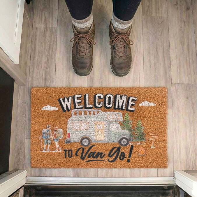 Personalised natural coir fibre doormats