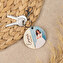 Personalised wooden keyring with a round shape Personalised wooden keyring with a round shape